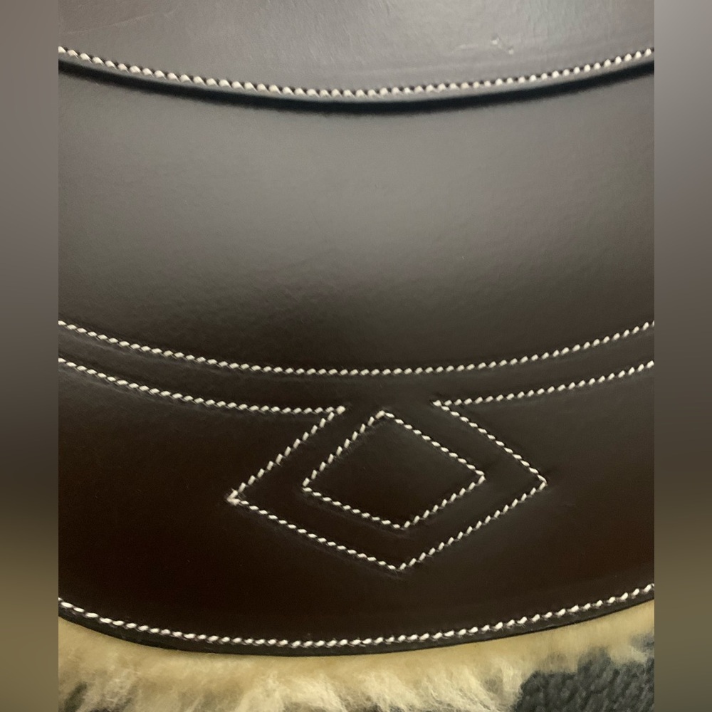 Brown Leather Pet Harness with Cream Sheepskin Trim - Picture 12 of 15